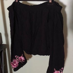 Off the shoulder bell sleeve top